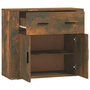 Voir la diapositive 4 : VIDAXL Buffet Chene fume 80x33x70 cm Bois d'ingenierie