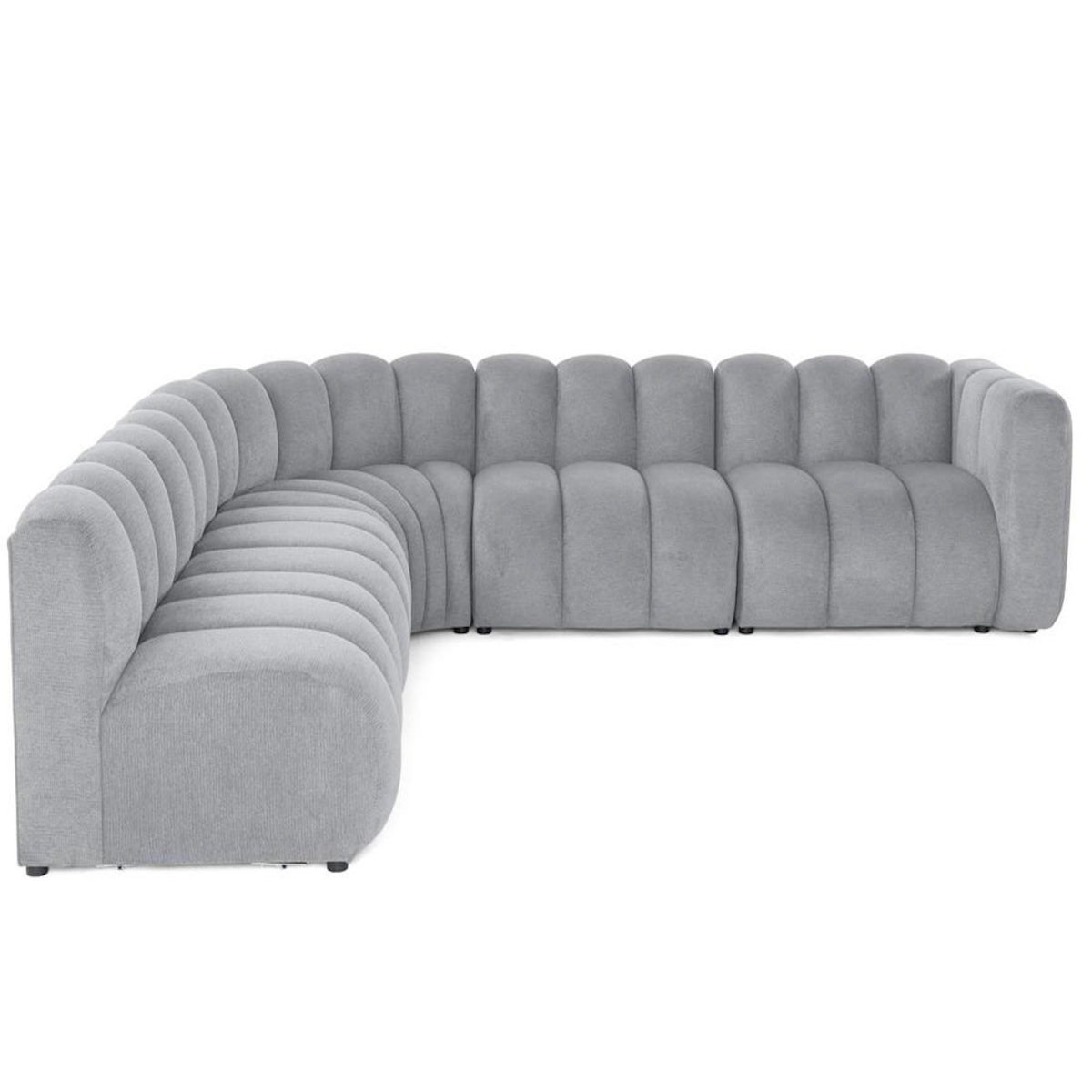 LISA DESIGN Debbie - canapé modulable d'angle gauche 5 places en tissu texturé