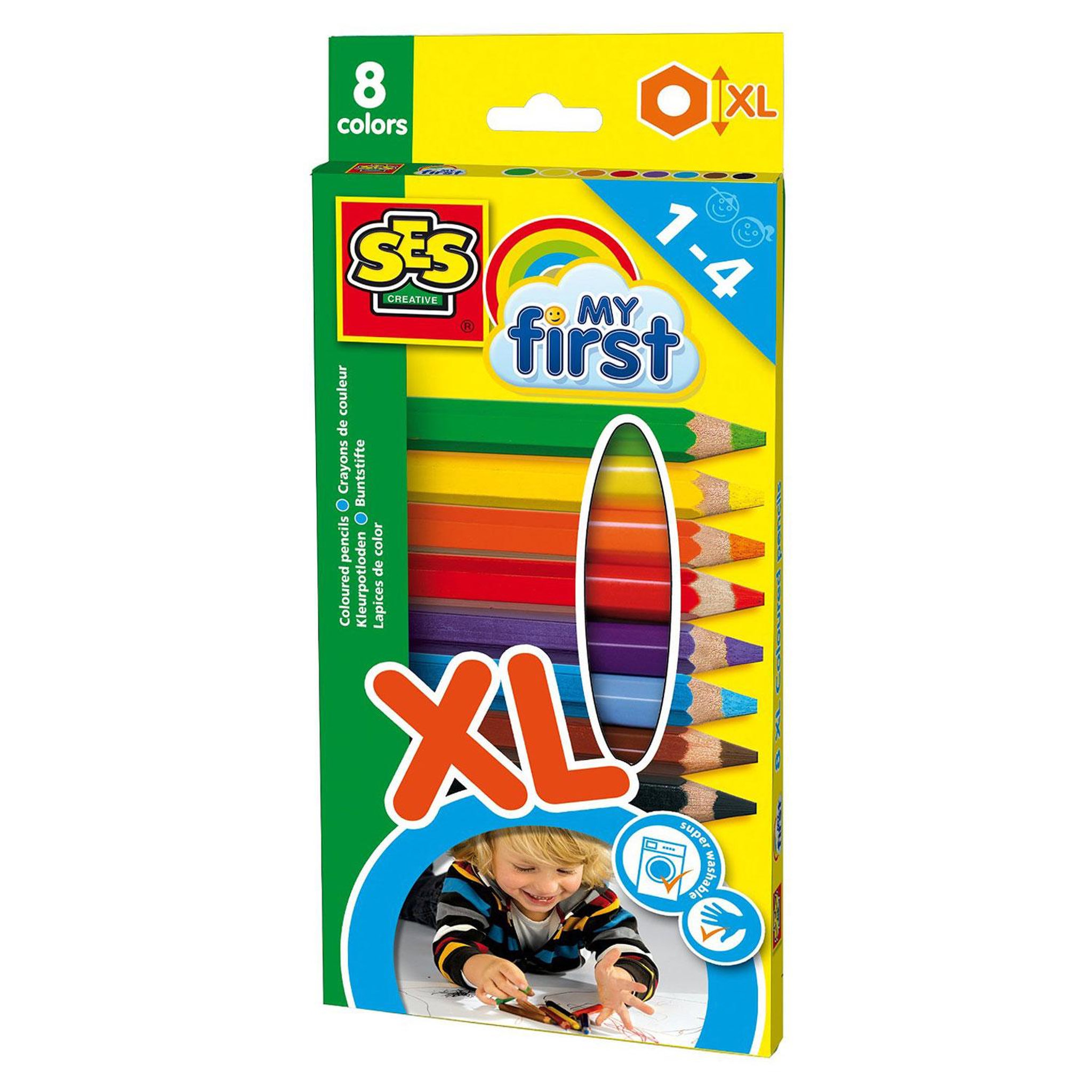 SES Creative Crayons de couleurs My First : 8 crayons de couleurs XL