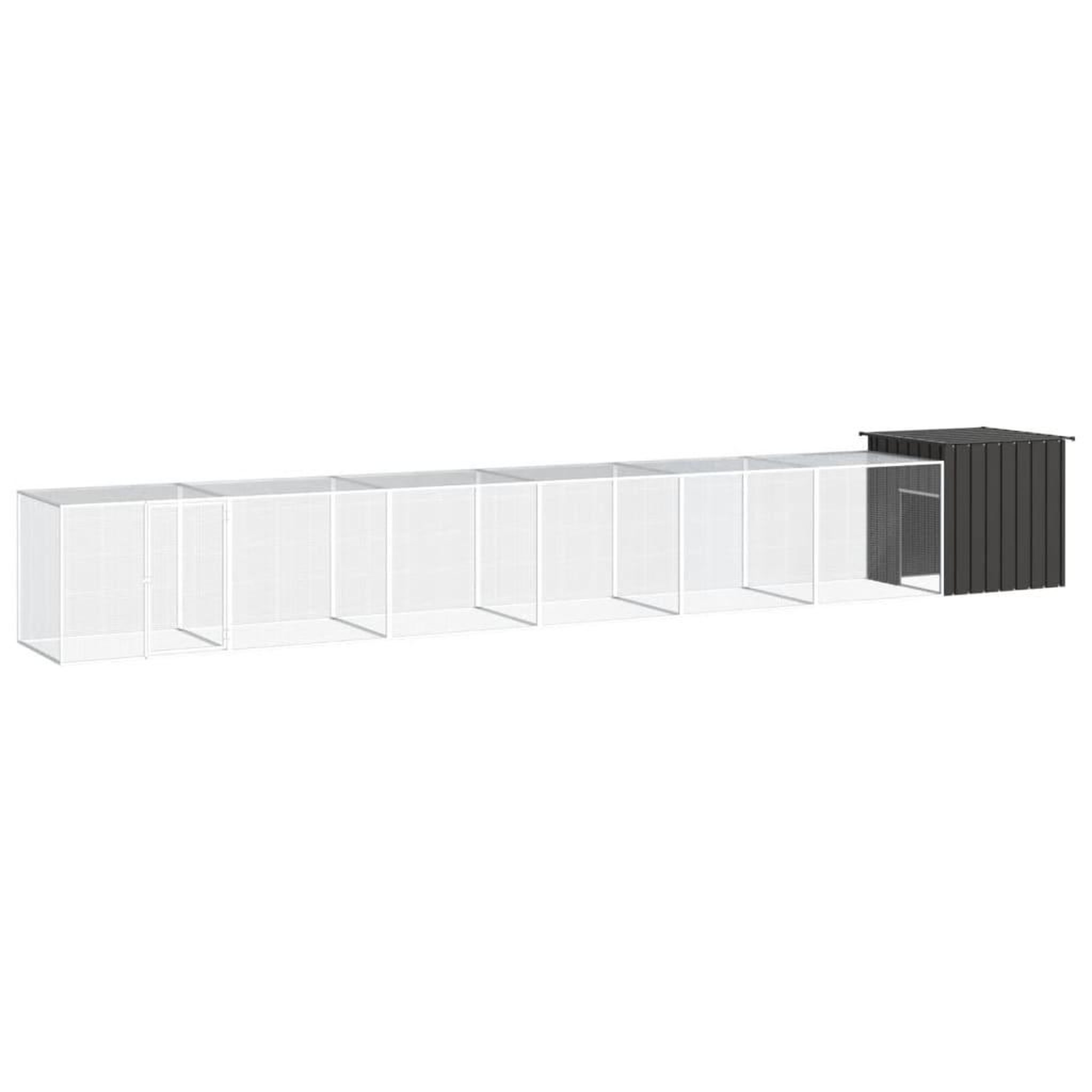 VIDAXL Poulailler Anthracite 700x91x100 cm Acier galvanise