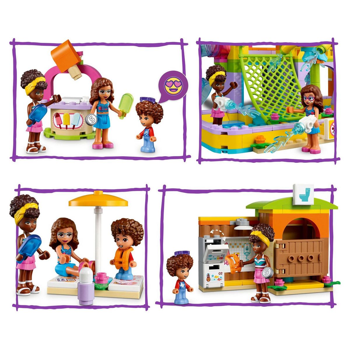 LEGO Friends 41720 Le Parc Aquatique, Jouet Heartlake City avec Mini-Poupées Olivia