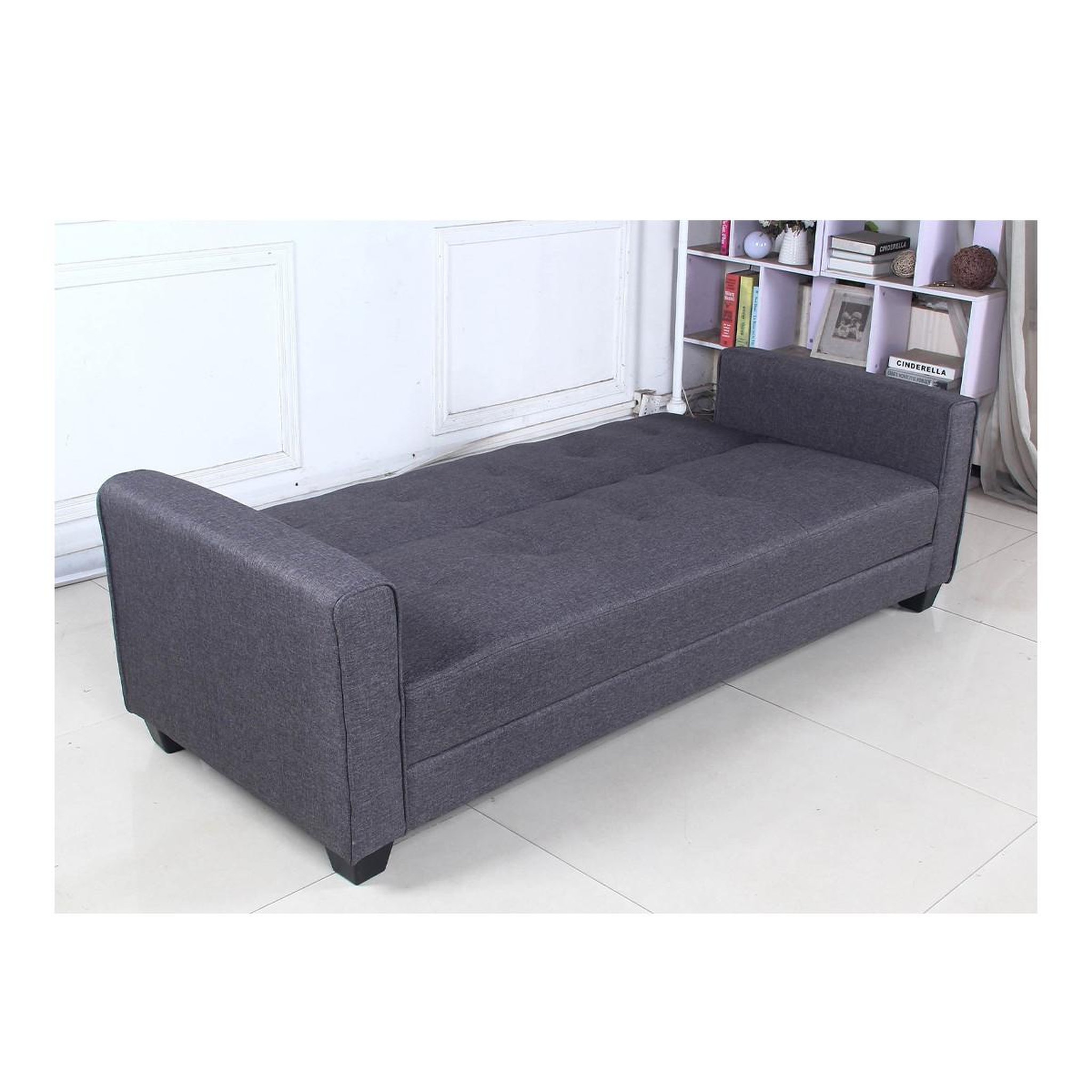 Voir la diapositive 2 : Paris Prix Canapé convertible 3 places  tosello  200cm gris