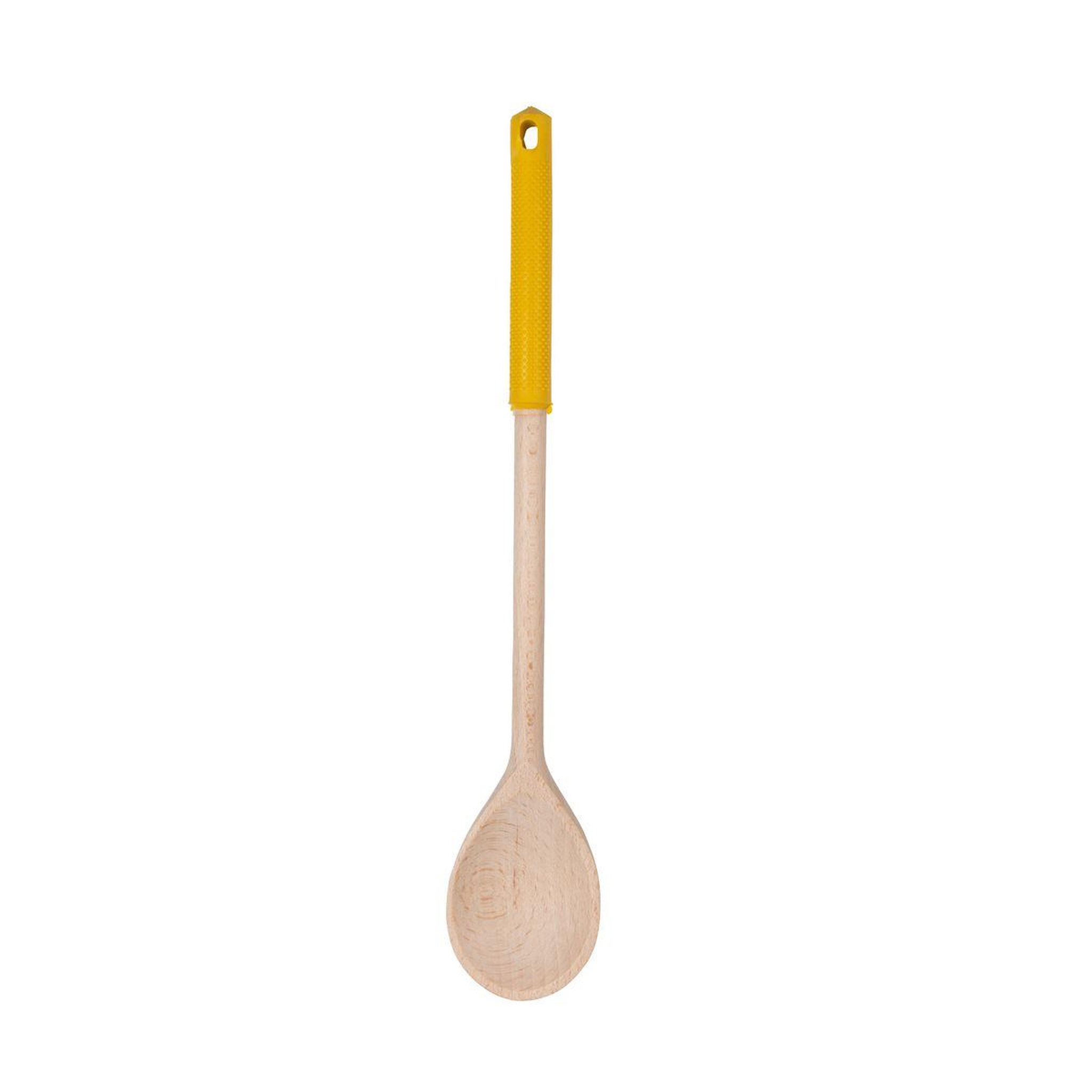 Fackelmann Cuillère de cuisine en bois avec manche en silicone coloré fackelmann wood edition