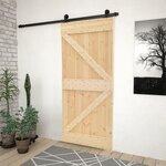 VIDAXL Porte coulissante et kit de quincaillerie 100x210 cm Pin massif