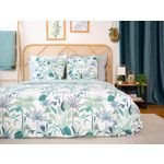 Home collection Parure housse de couette 100% coton 57fils alisco. Coloris disponibles : Blanc