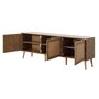 Voir la diapositive 5 : BEST MOBILIER Goto - meuble tv - effet bois et cannage - 3 portes - 167 cm