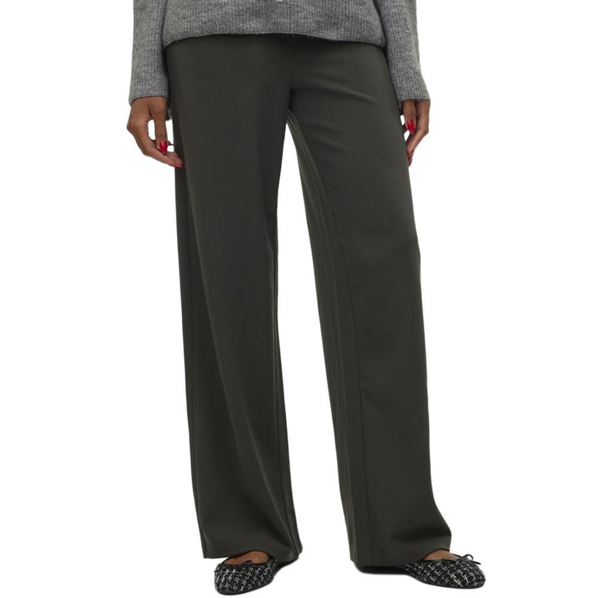 Vero Moda Pantalon fluide Gris Foncé Femme Vero Moda Berlin   S