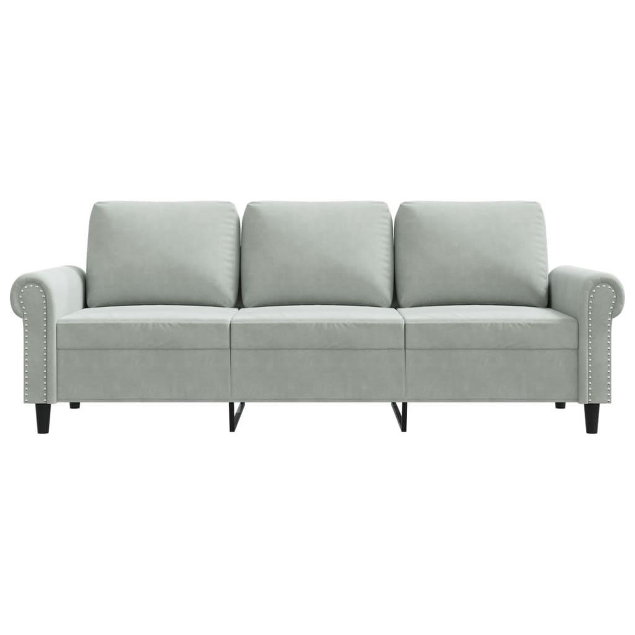 Voir la diapositive 4 : VIDAXL Canape a 3 places Gris clair 180 cm Velours