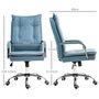 Voir la diapositive 3 : HOMCOM Chaise de bureau manager ergonomique design contemporain métal chromé tissu technique bleu