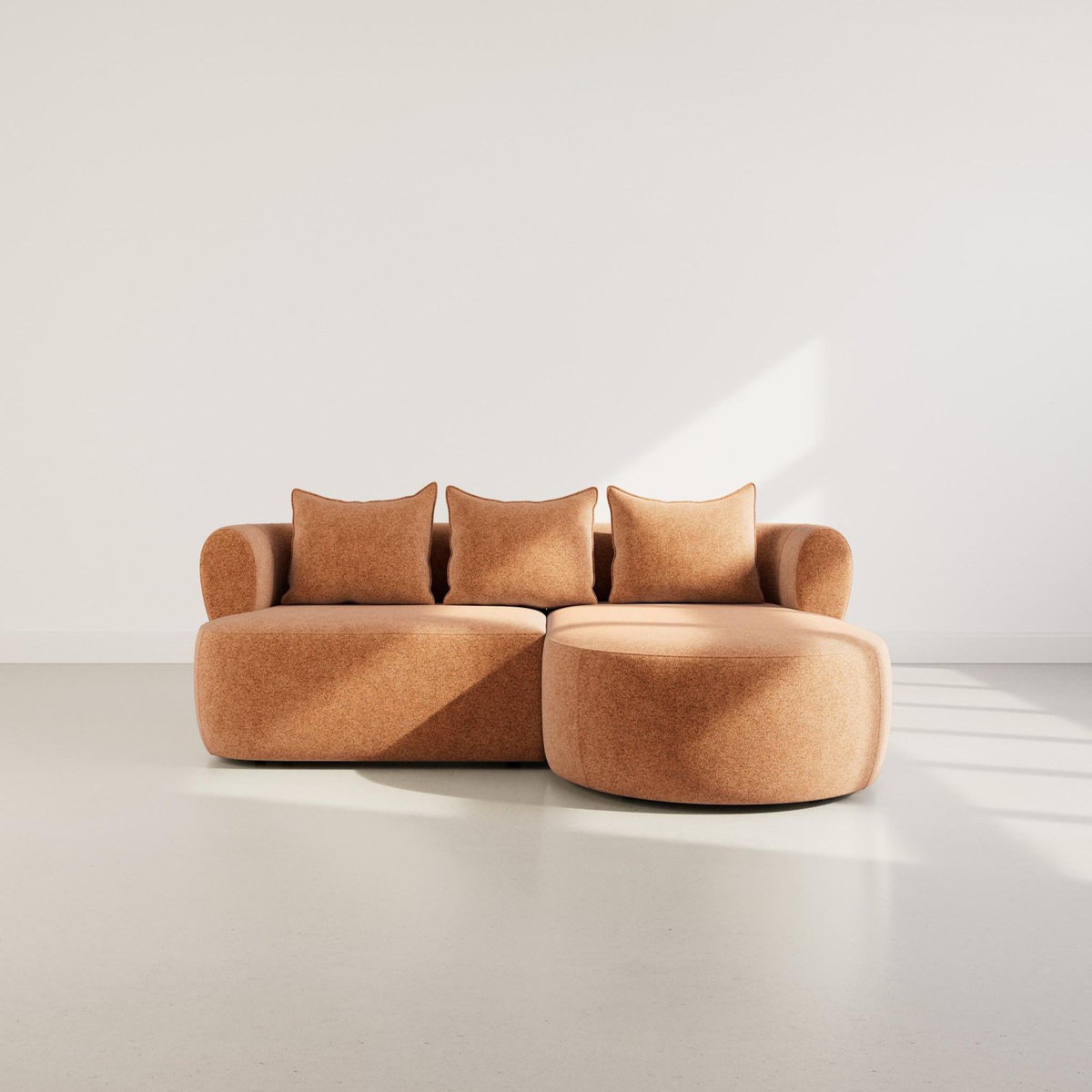 LISA DESIGN Angela - canapé d'angle droit 4 places en velours texturé