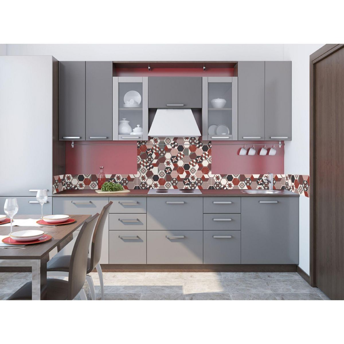 HABITABLE Crédence adhésive carreaux en aluminium Exa