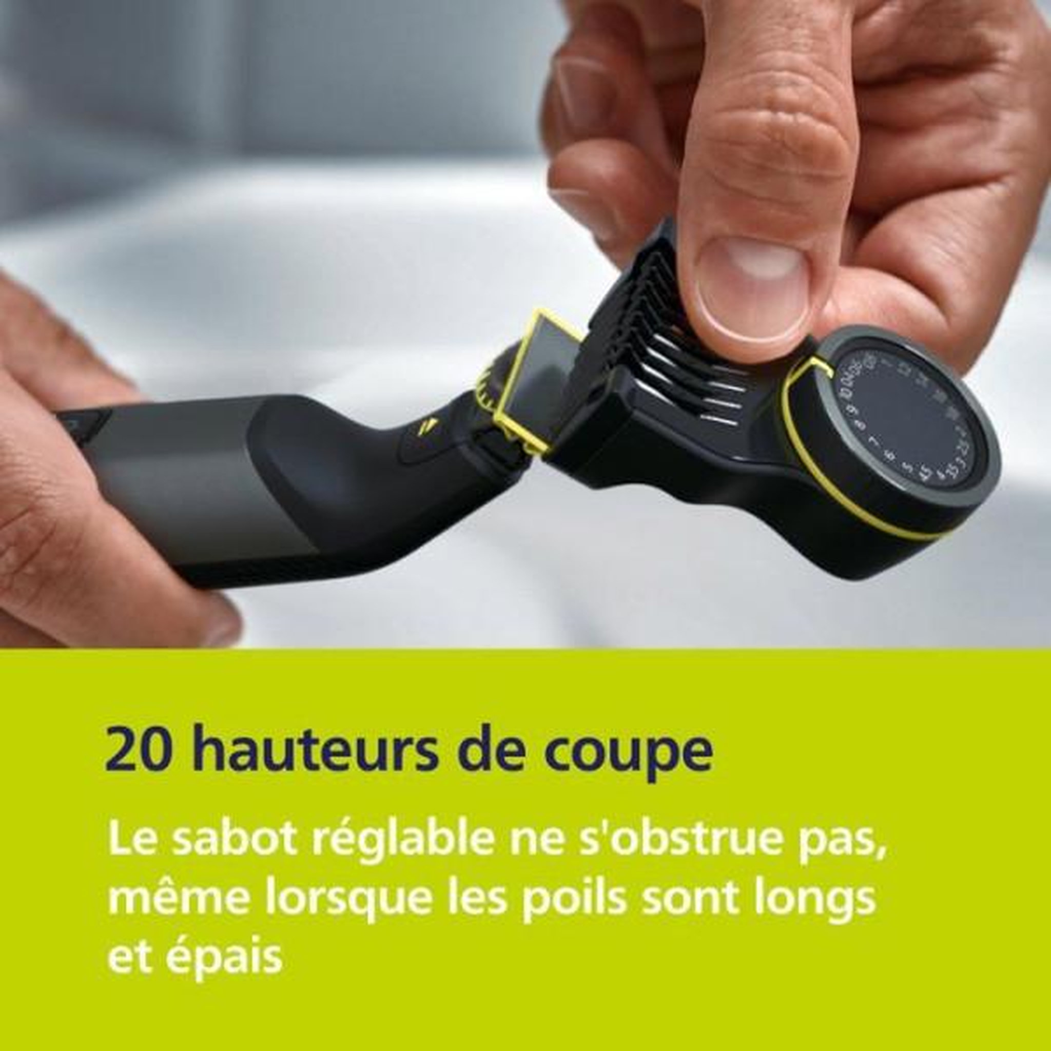 Voir la diapositive 5 : Philips Rasoir - Tondeuse Electrique  barbe & corps - PHILIPS - OneBlade Pro 360 - 2 lames - Sabot 14-en-1 - Autonomie 90 min