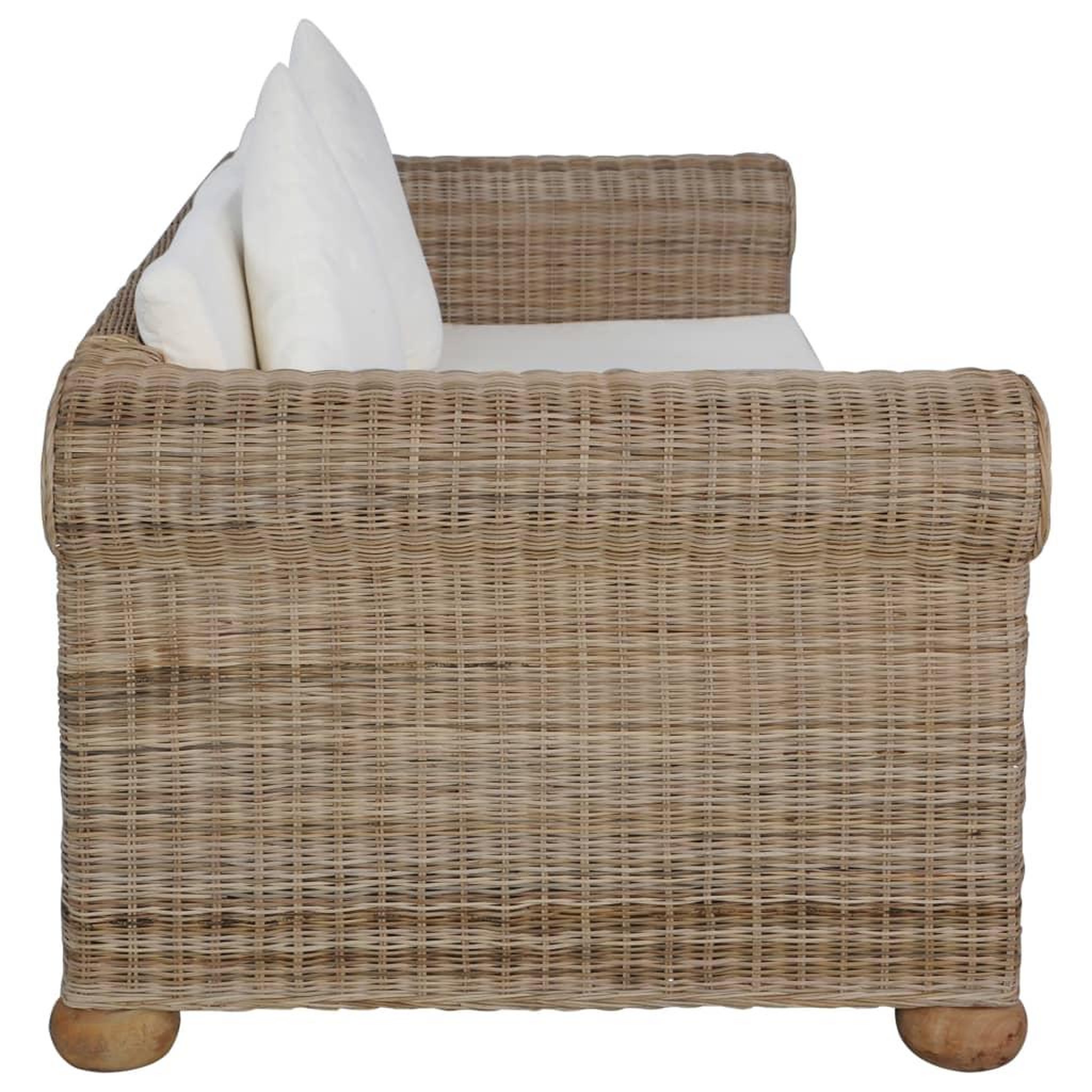 Voir la diapositive 4 : VIDAXL Canape a 2 places avec coussins Rotin naturel