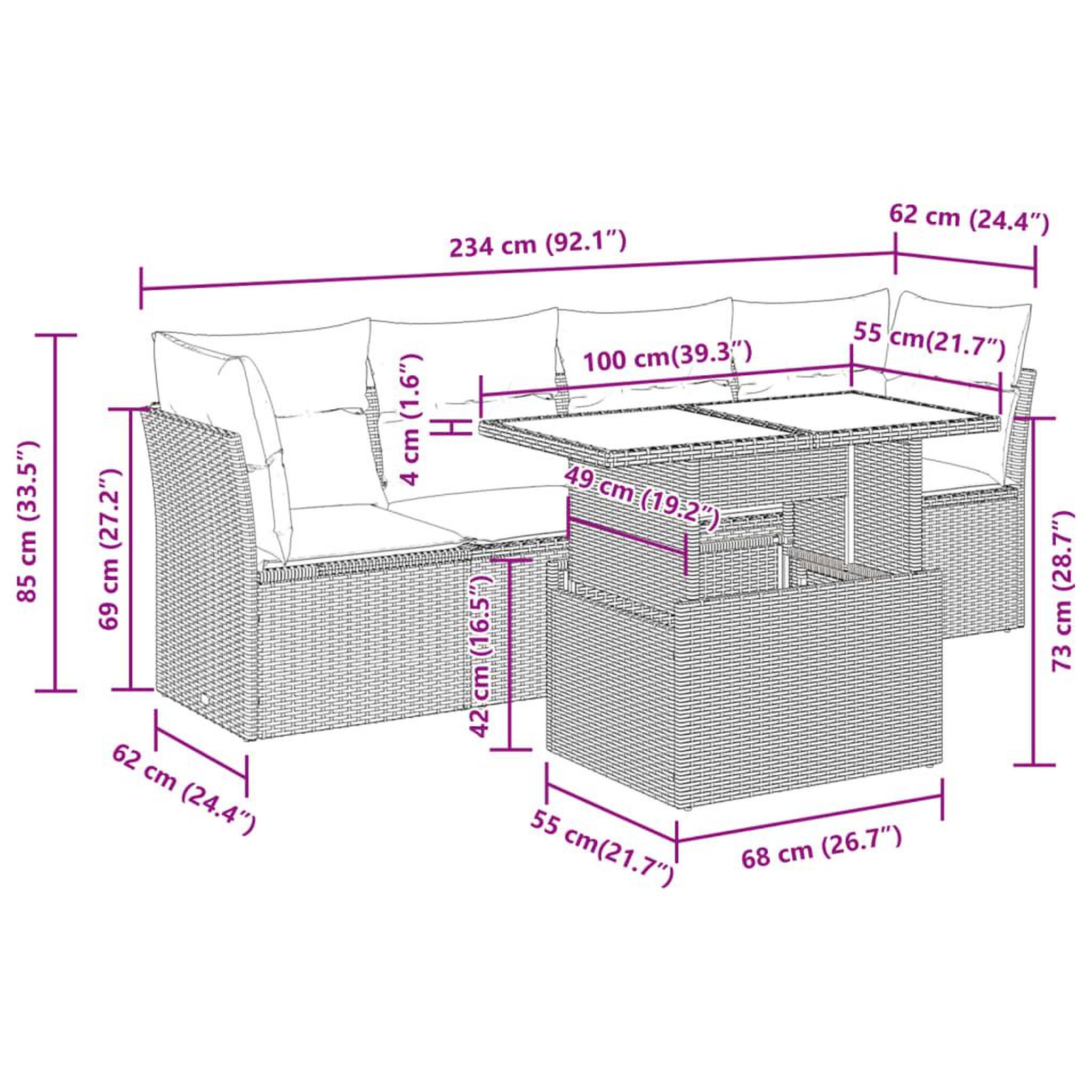Voir la diapositive 6 : VIDAXL Salon de jardin avec coussins 5 pcs beige resine tressee