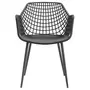 IDIMEX Lot de 4 chaises LUCIA pour salle à manger ou cuisine au design retro avec accoudoirs, coque en plastique noir et 4 pieds métal noir