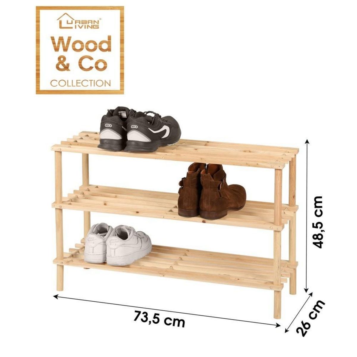 FORNORD Etagère range chaussures 3 niveaux