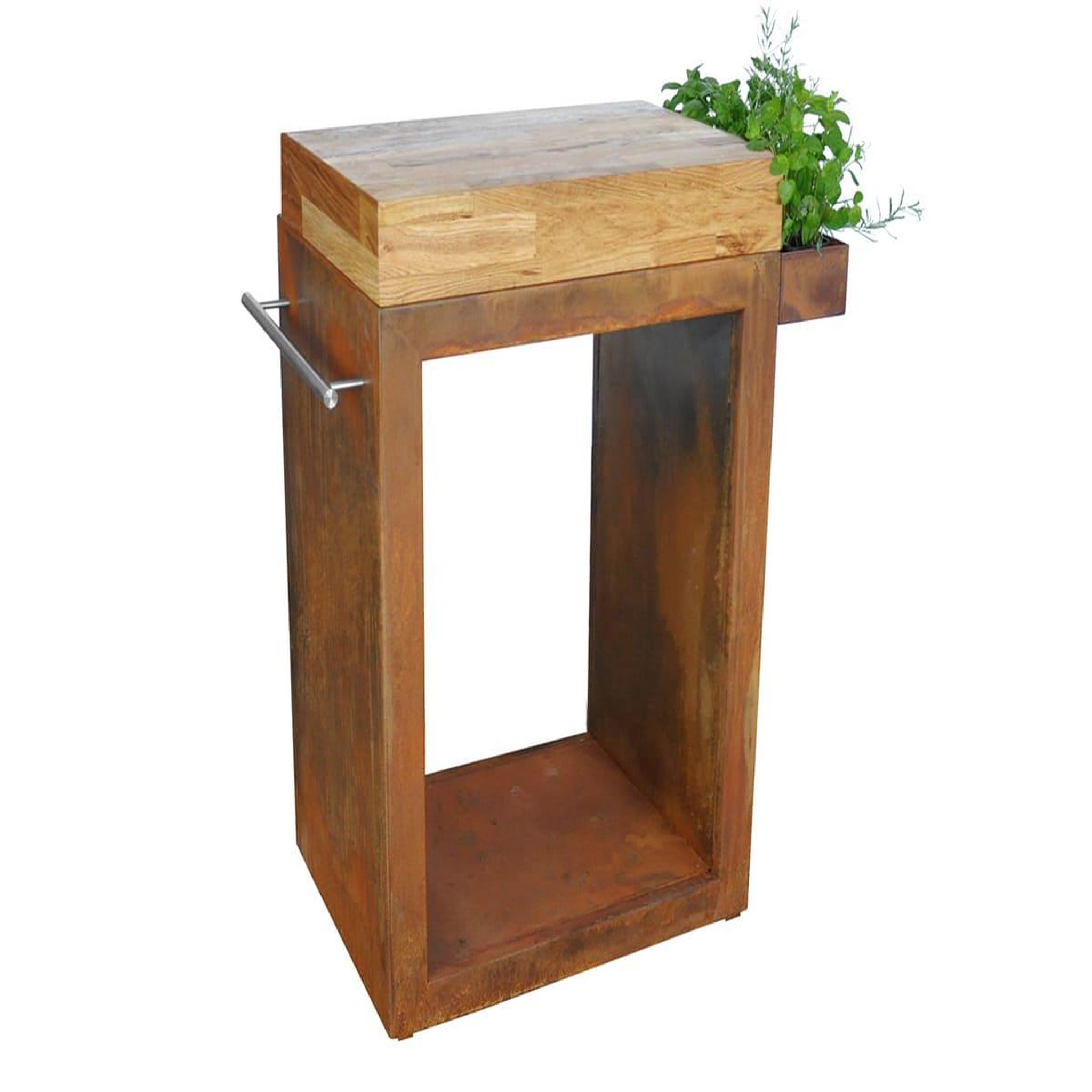 Voir la diapositive 5 : ARTISS DESIGN Meuble multifonction corten avec tablette bois 60 x 45 x 91 cm - artiss