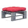 Voir la diapositive 3 : VIDAXL Repose-pied palette de jardin avec coussin en rouge gris bois