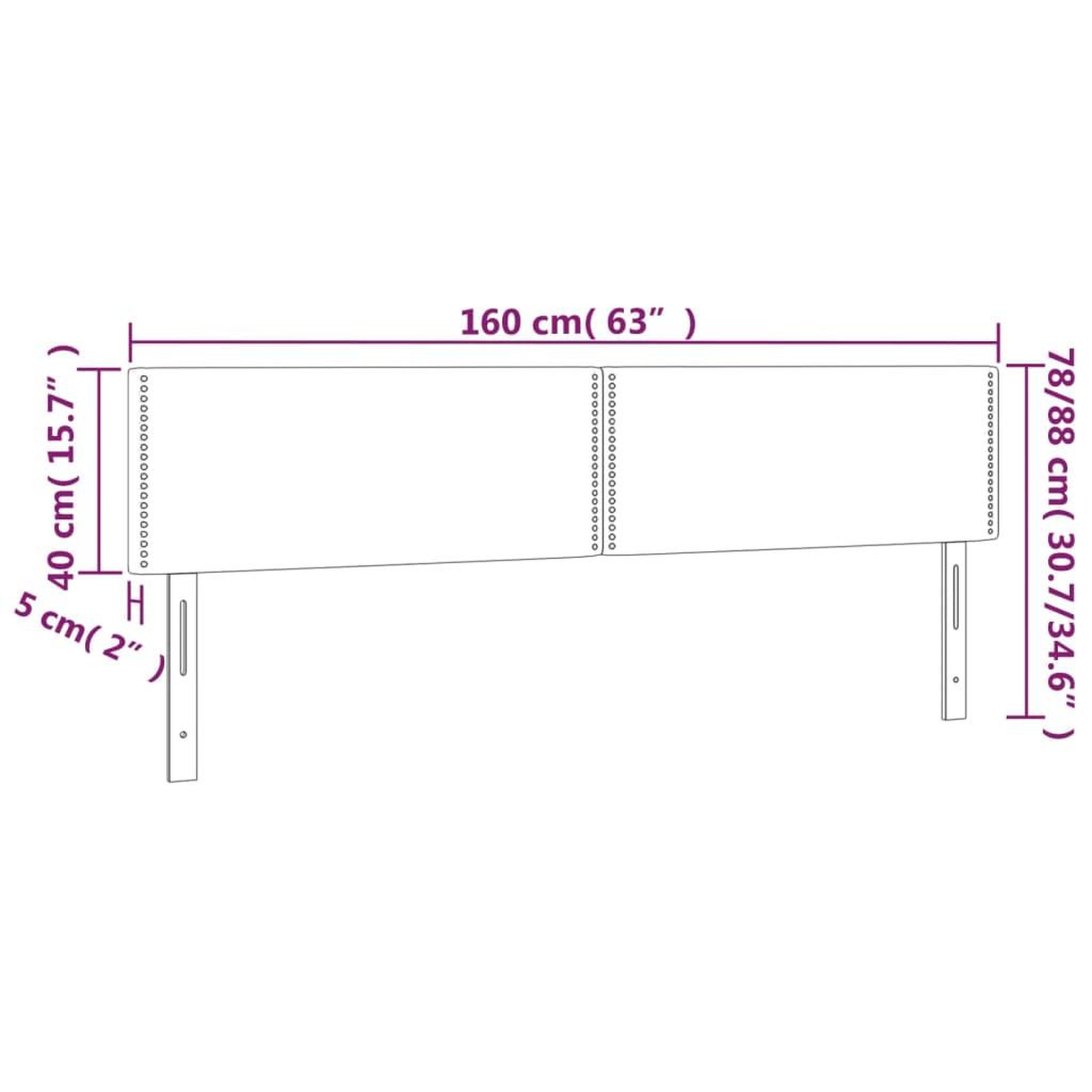 Voir la diapositive 6 : VIDAXL Tete de lit a LED Noir 160x5x78/88 cm Similicuir