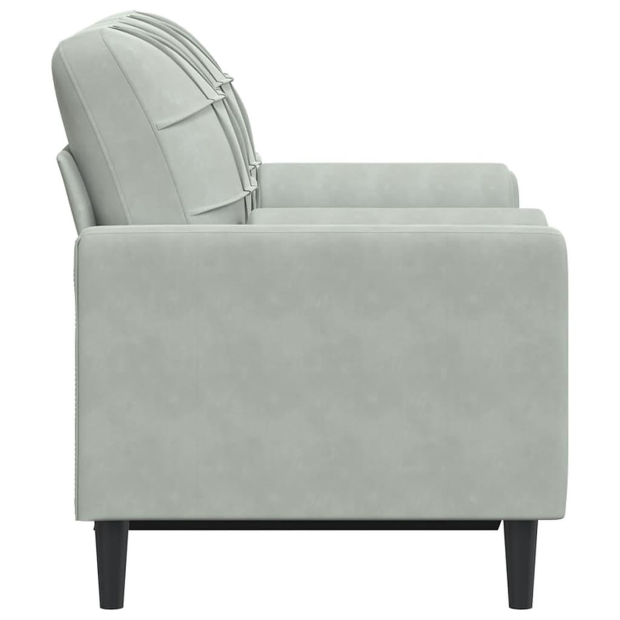 Voir la diapositive 4 : VIDAXL Canape 2 places avec oreillers gris clair 120 cm velours