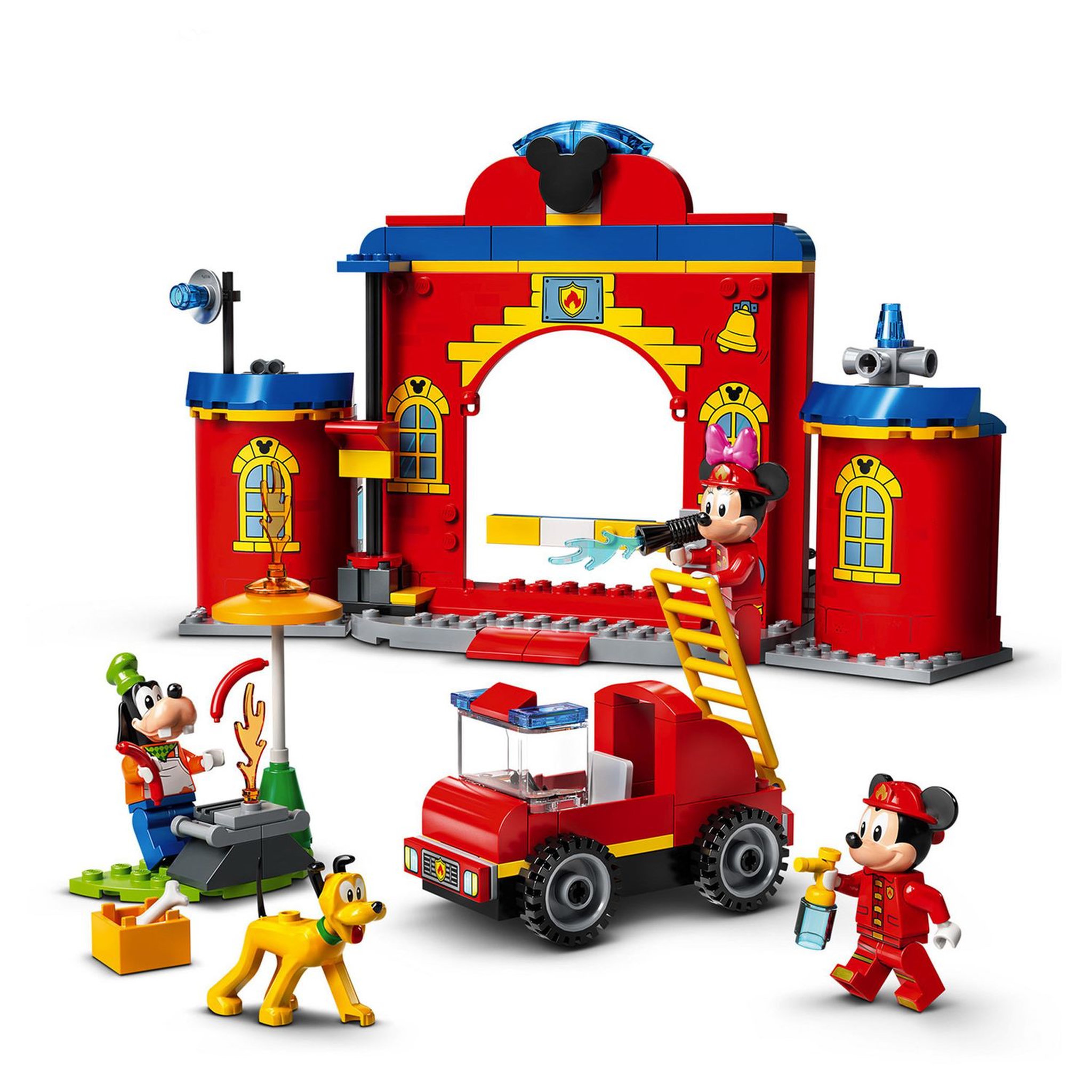Voir la diapositive 3 : LEGO Disney 10776 - La caserne et le camion de pompiers de Mickey et ses amis