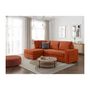 Voir la diapositive 2 : LOUNGITUDE Canapé d'angle gauche convertible ARTEMIS 4 places - Velours côtelé terracotta - L246 x P174 x H96 cm