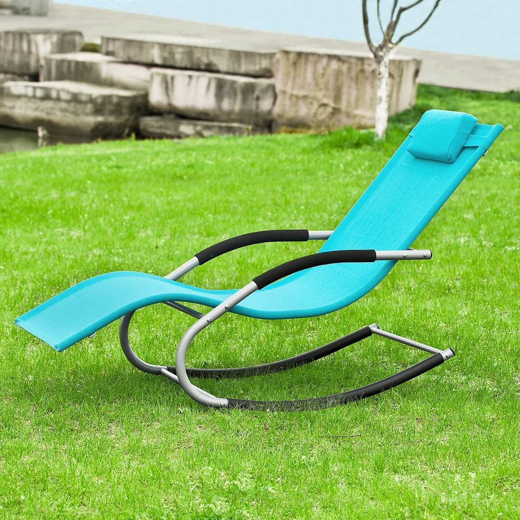 Voir la diapositive 4 : SOBUY SoBuy - Fauteuil À Bascule De Jardin pliable - Moderne - OGS28
