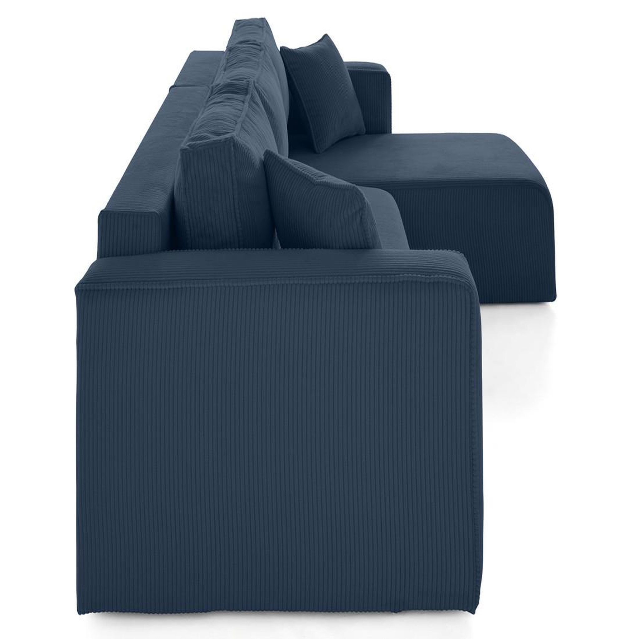 Voir la diapositive 4 : BEST MOBILIER Topaze - canapé d'angle déhoussable réversible 4 places en velours côtelé