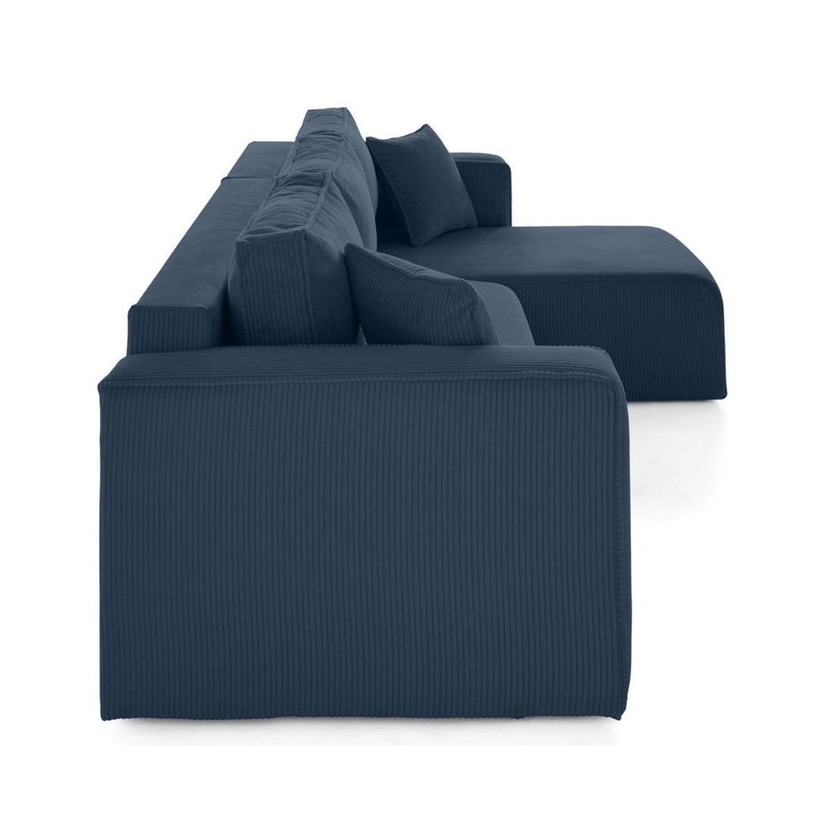 BEST MOBILIER Topaze - canapé d'angle déhoussable réversible 4 places en velours côtelé