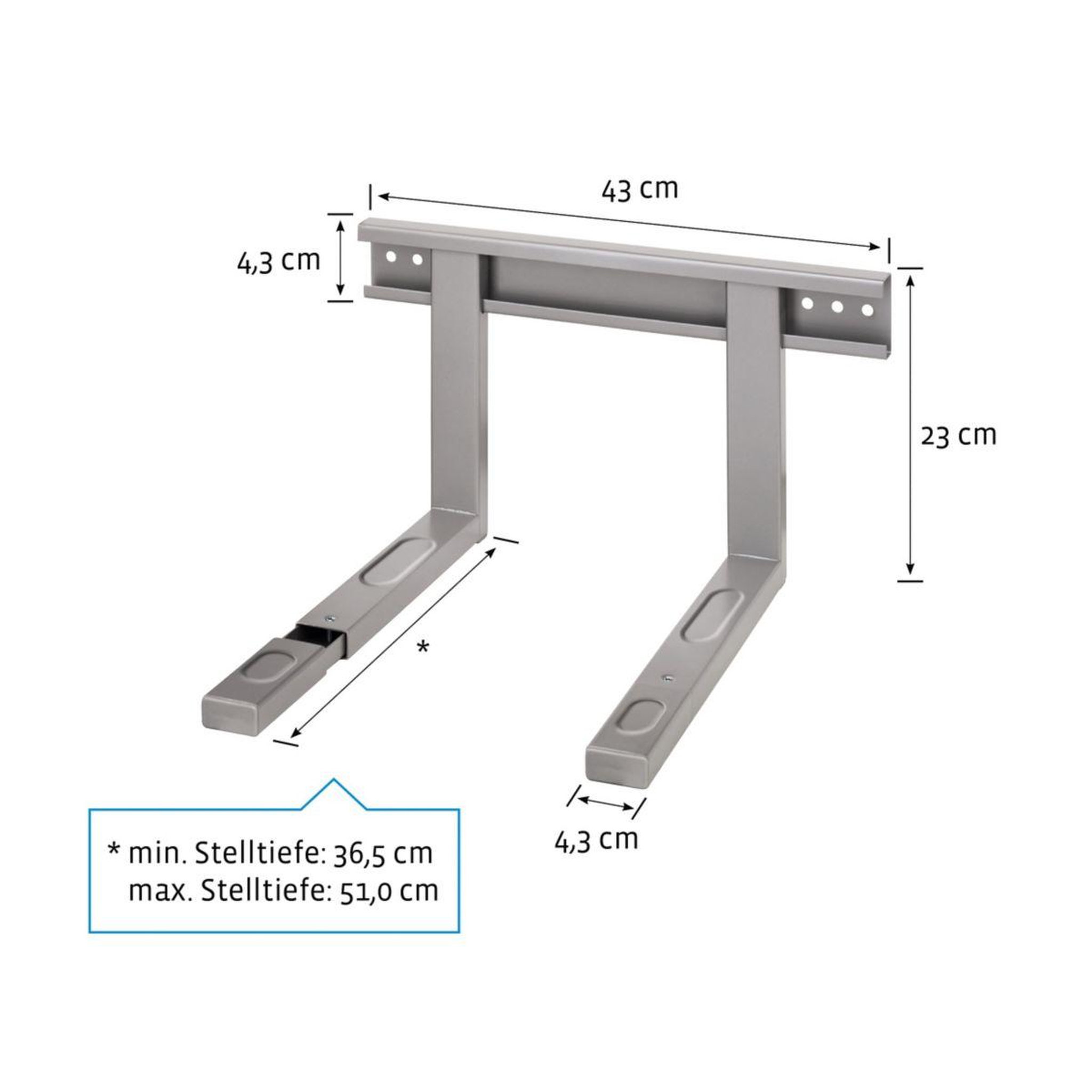 Voir la diapositive 2 : XAVAX Support mural micro-ondes 30kg argent