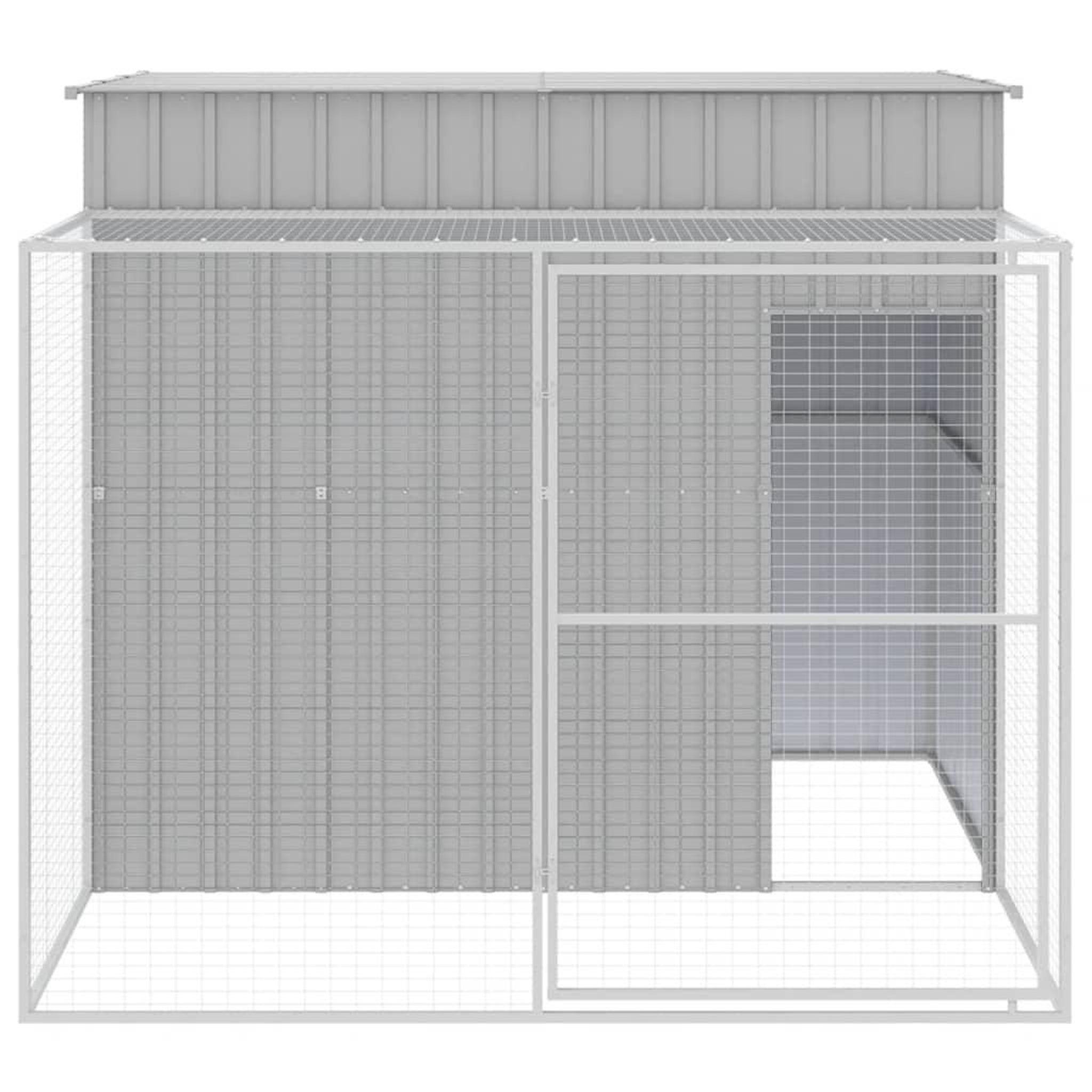 Voir la diapositive 3 : VIDAXL Niche pour chien avec cour gris clair 214x253x181 cm
