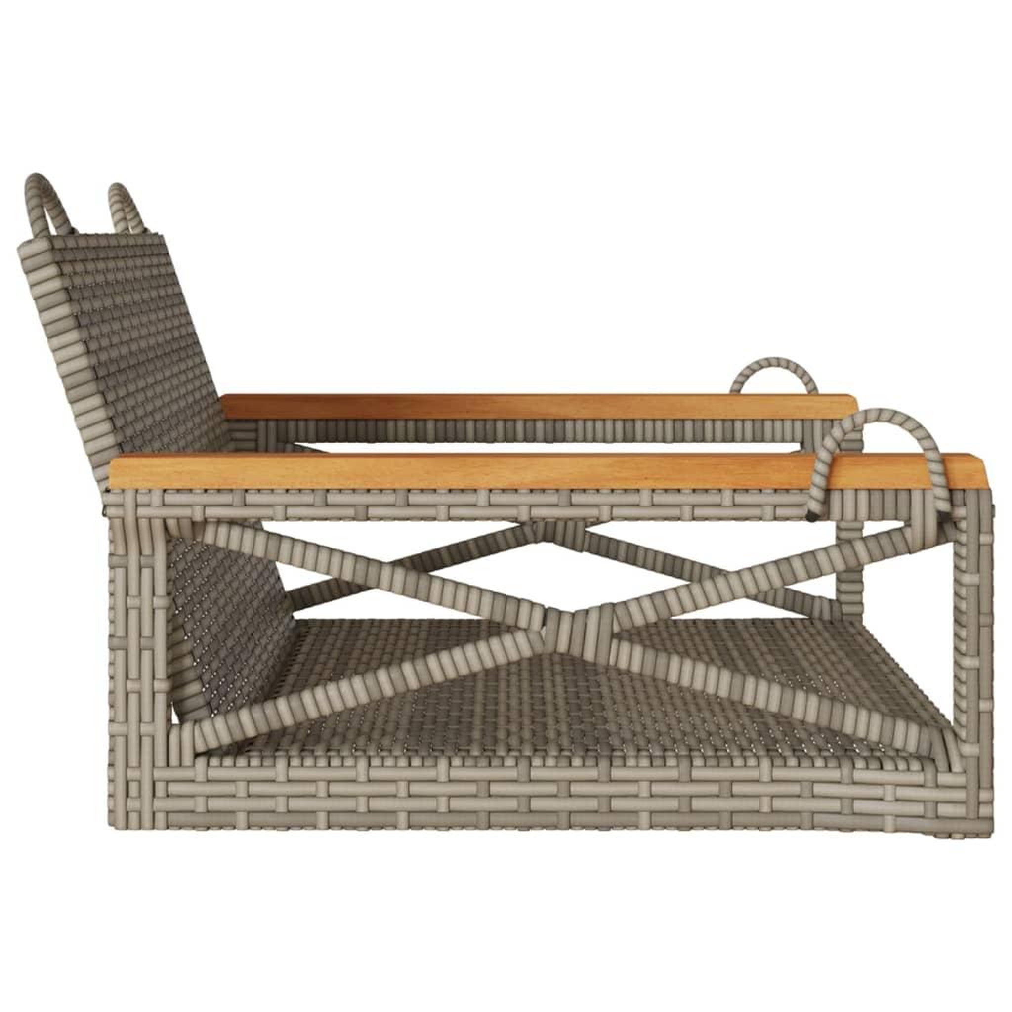 Voir la diapositive 5 : VIDAXL Balancelle gris 63x62x40 cm resine tressee