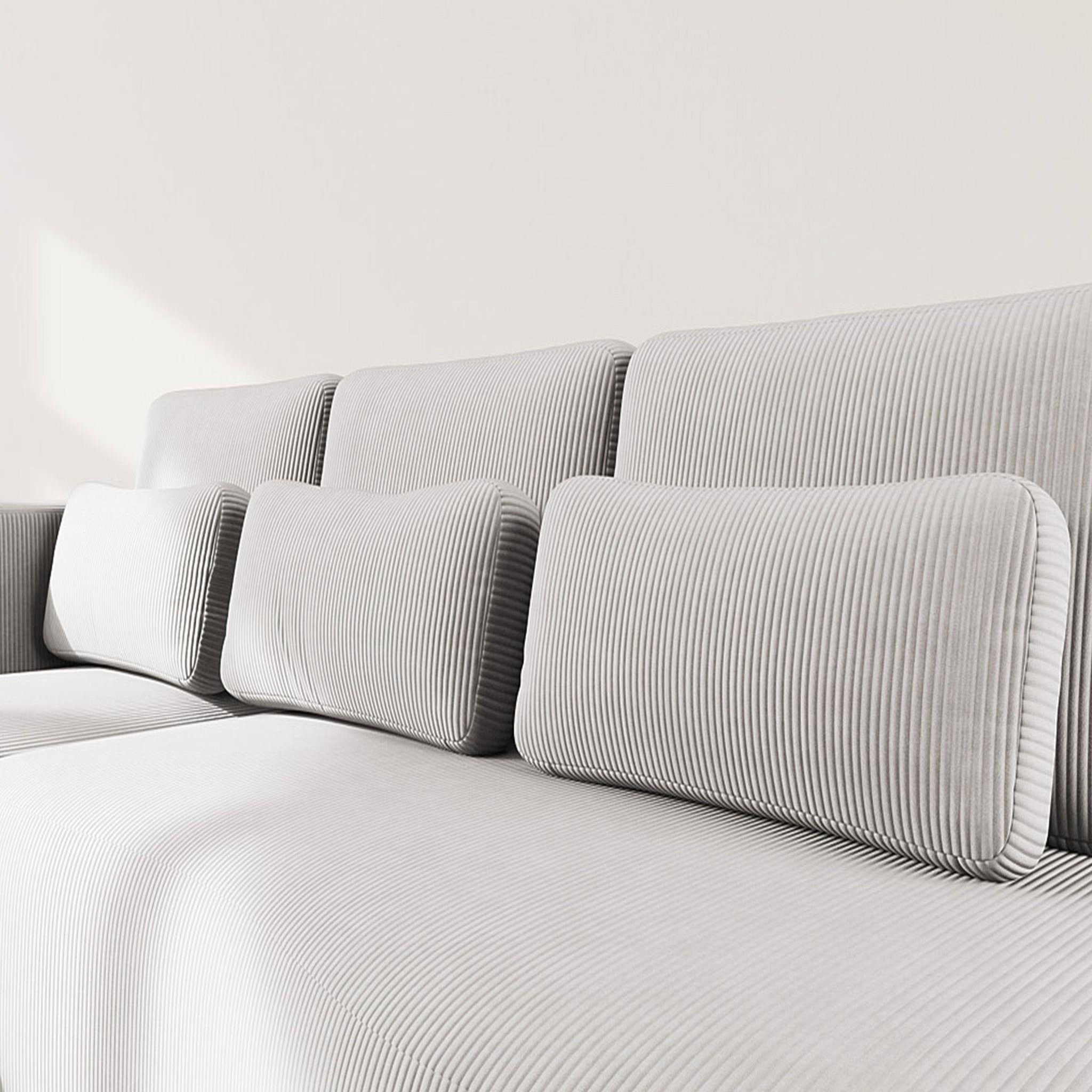 Voir la diapositive 4 : BEST MOBILIER Mahina - canapé d'angle gauche 4 places convertible avec coffre en velours côtelé