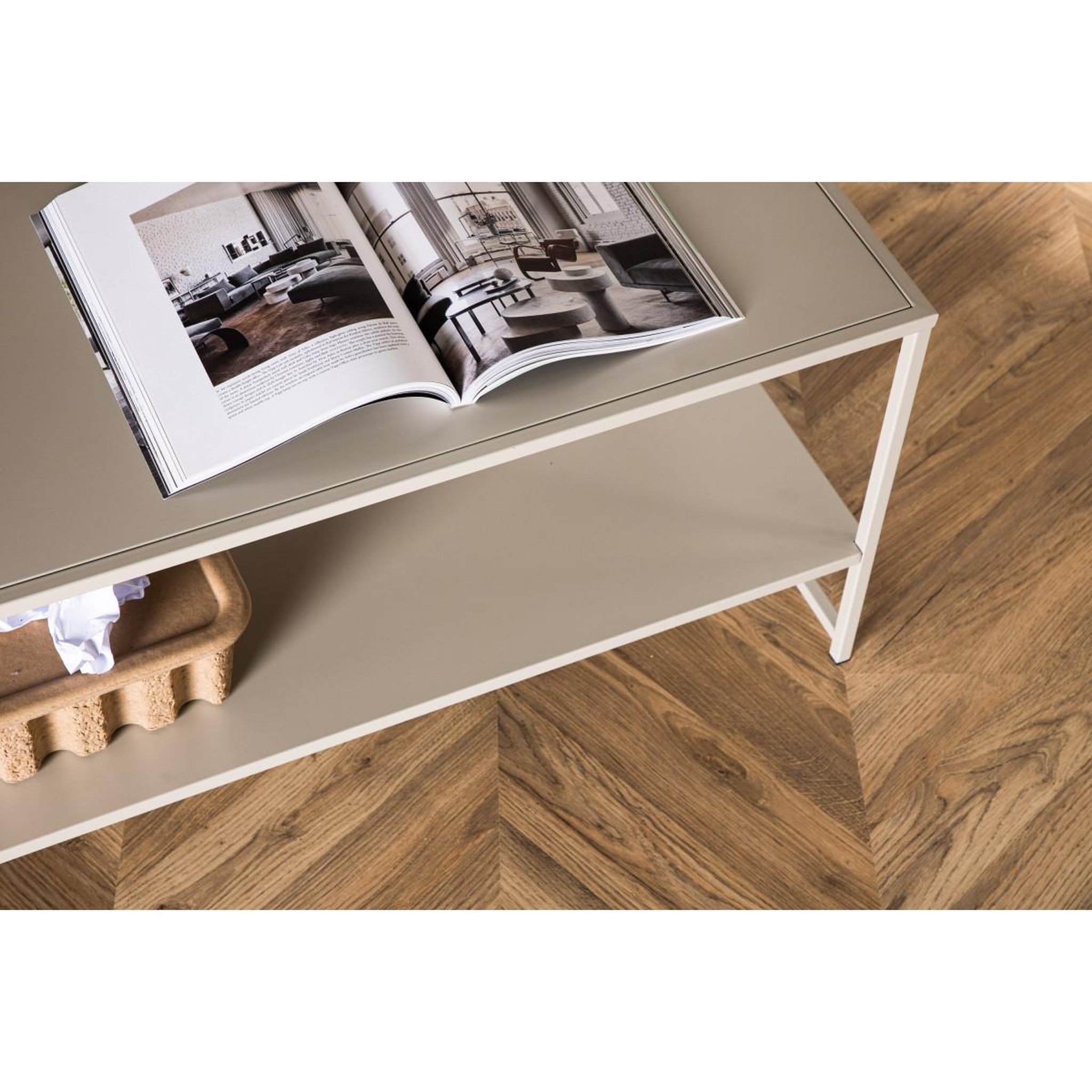 Voir la diapositive 5 : Paris Prix Table basse avec étagère  staal  102cm beige