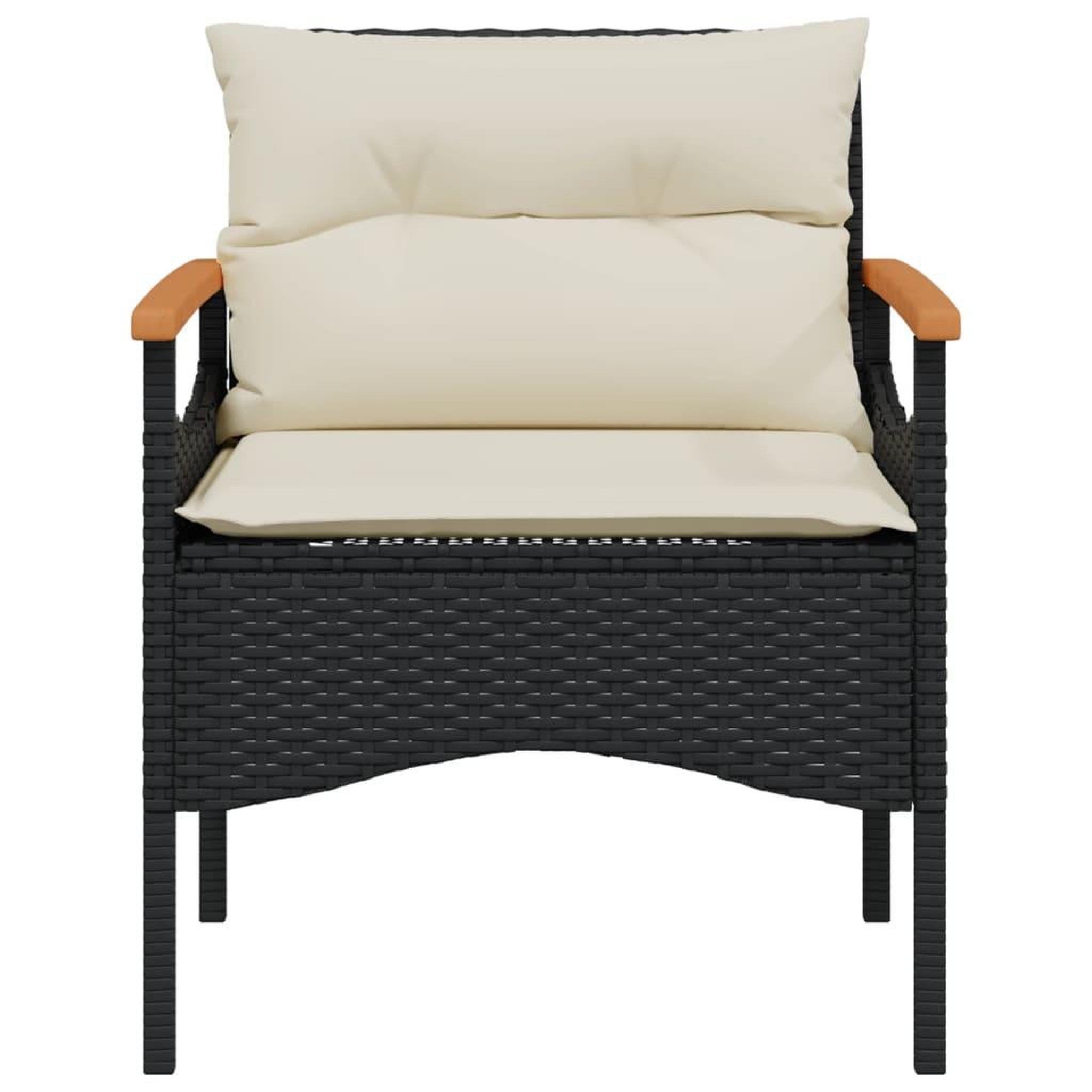 Voir la diapositive 5 : VIDAXL Salon de jardin 3 pcs avec coussins noir resine tressee