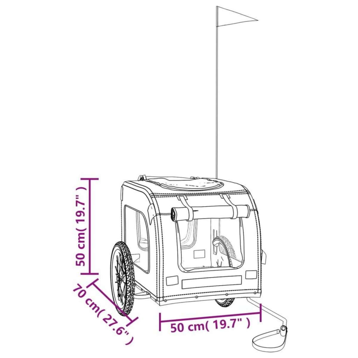 VIDAXL Remorque de velo pour animaux de compagnie bleu et gris