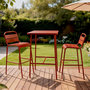Voir la diapositive 2 : CONCEPT USINE Ensemble table de bar et 2 chaises hautes d'extérieur terracotta BERGAME