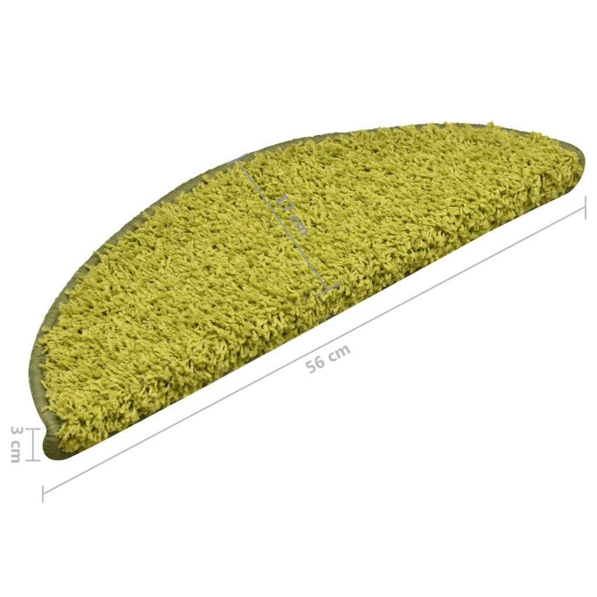 VIDAXL Tapis de marches d'escalier 15 pcs Vert 56x17x3 cm