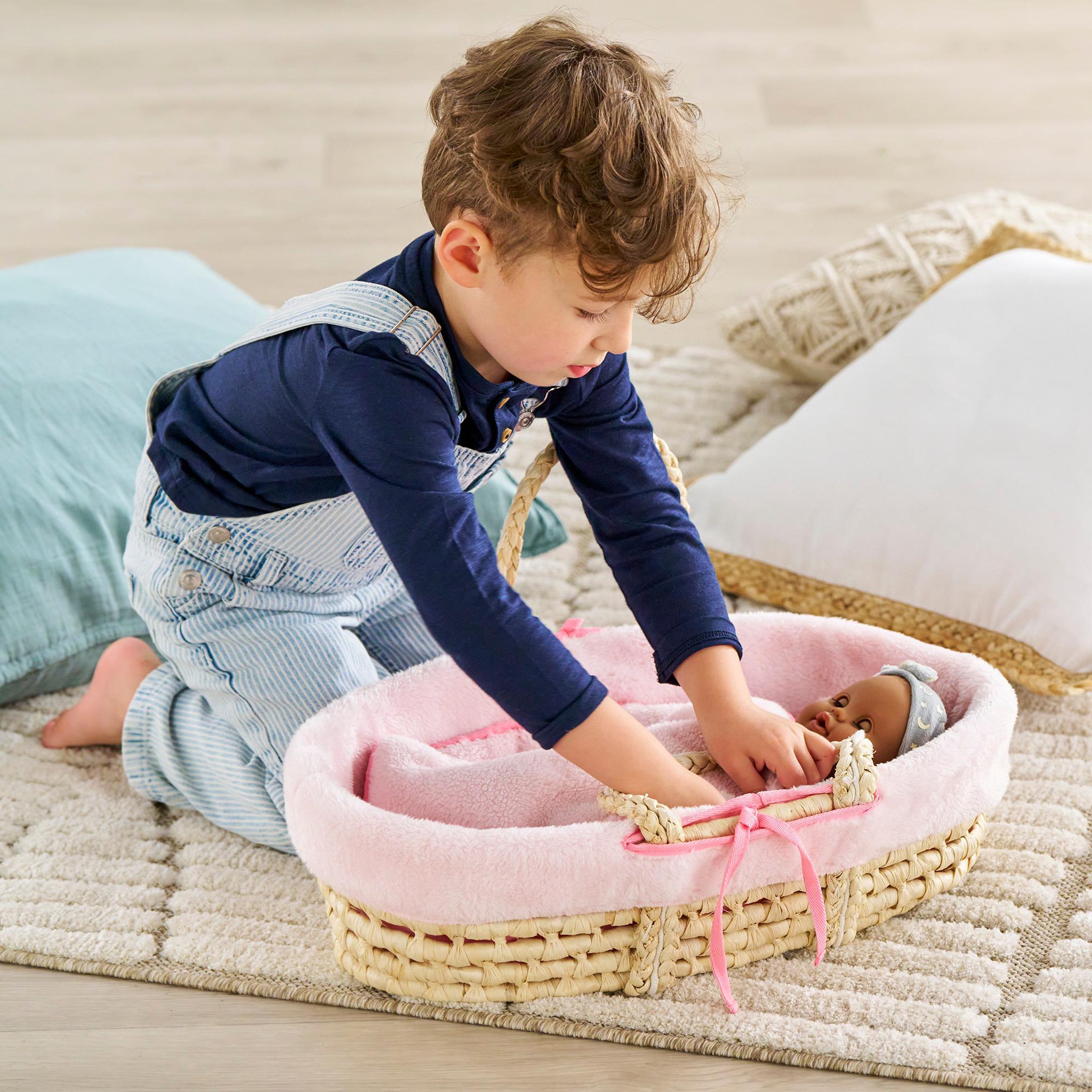 Voir la diapositive 2 : Corolle Ensemble Couffin Peluche Rose pour poupon de 36 et 42 cm
