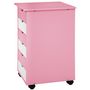 Voir la diapositive 2 : tectake Caisson de bureau à roulettes en bois 65x36x40cm