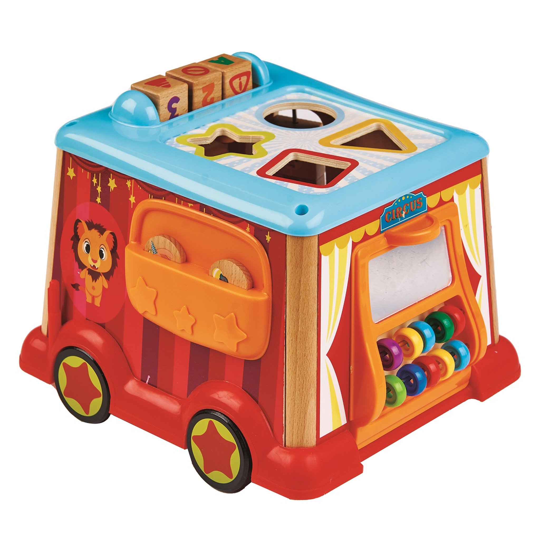 Voir la diapositive 3 : One Two Fun Mon premier bus d'école en bois 