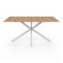 Voir la diapositive 3 : ID MARKET Table à manger rectangle ALIX 8 personnes pied araignée bois et blanc 160 cm