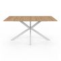Voir la diapositive 3 : ID MARKET Table à manger rectangle ALIX 8 personnes pied araignée bois et blanc 160 cm