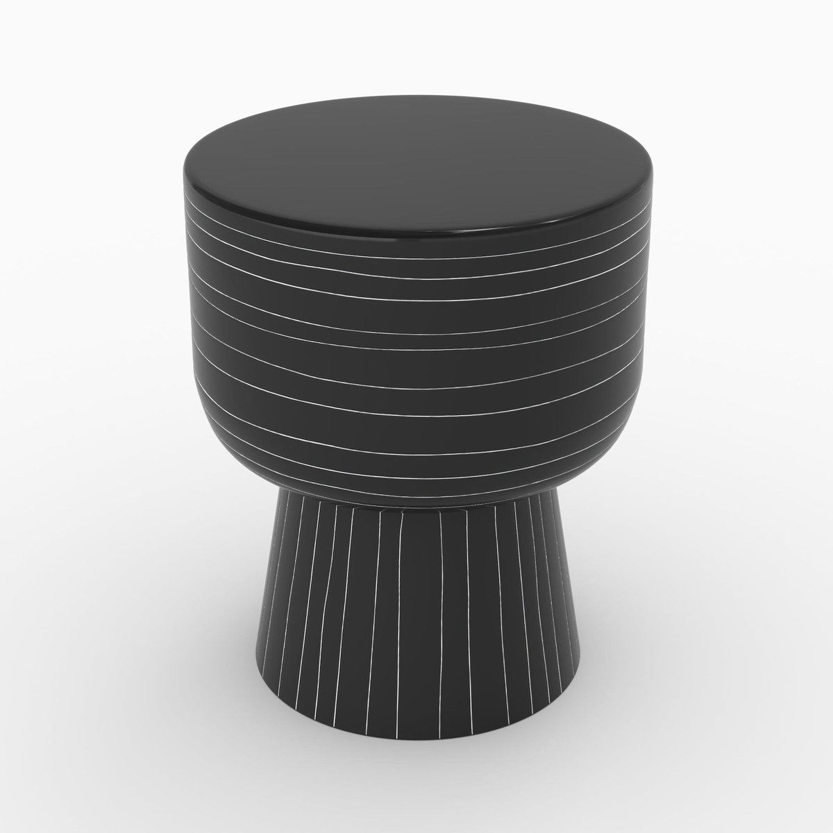 MAISON PAVANE Table d'appoint ronde en métal noir D34 cm-Zita