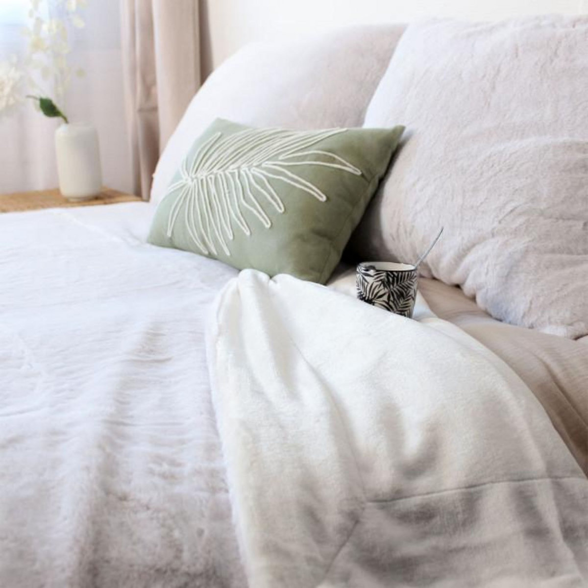 Paris Prix Plaid XL Imitation Fourrure  Rabbit  180x220cm Blanc