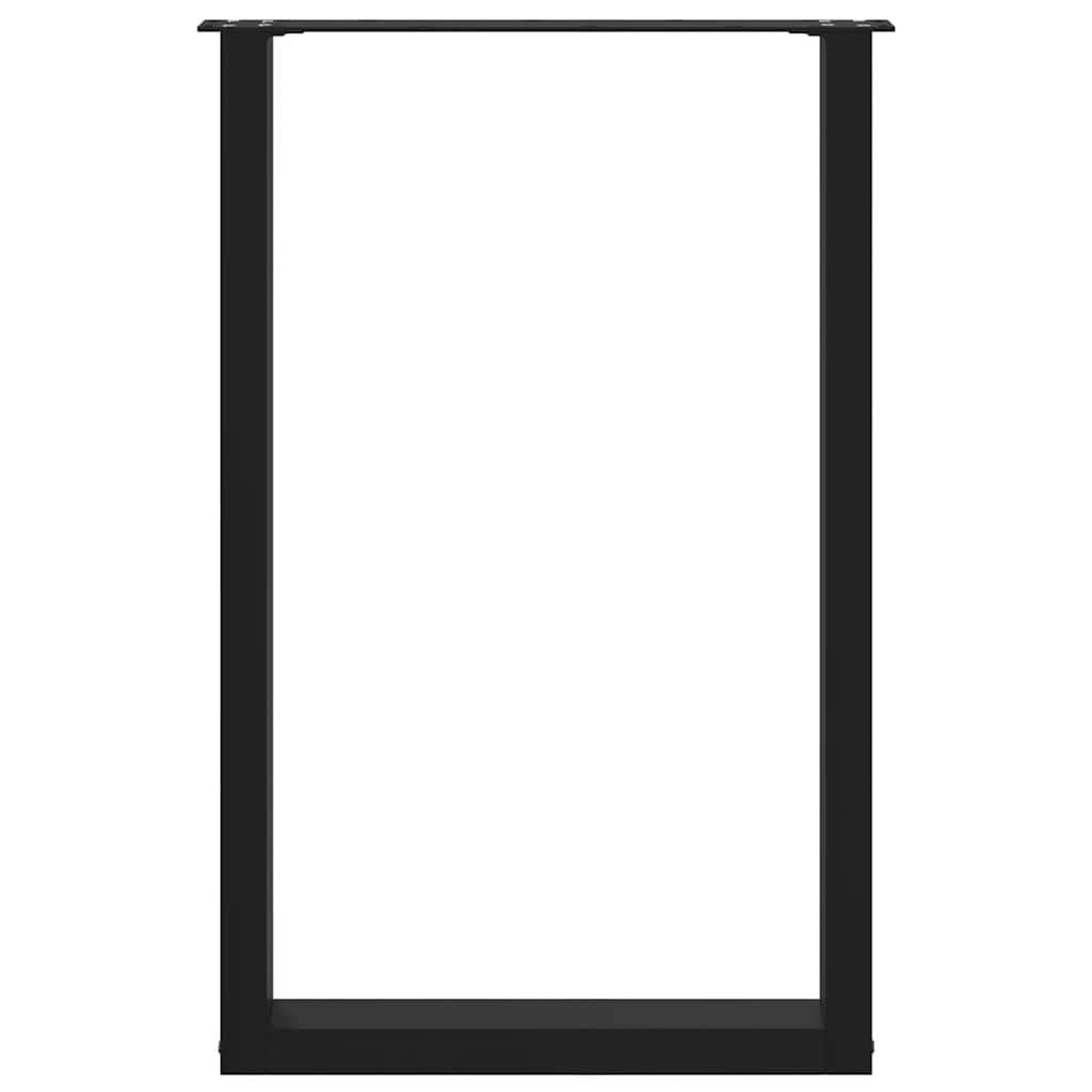 Voir la diapositive 5 : VIDAXL Pieds de table basse forme de U 2 pcs noir 60x(90-91) cm acier
