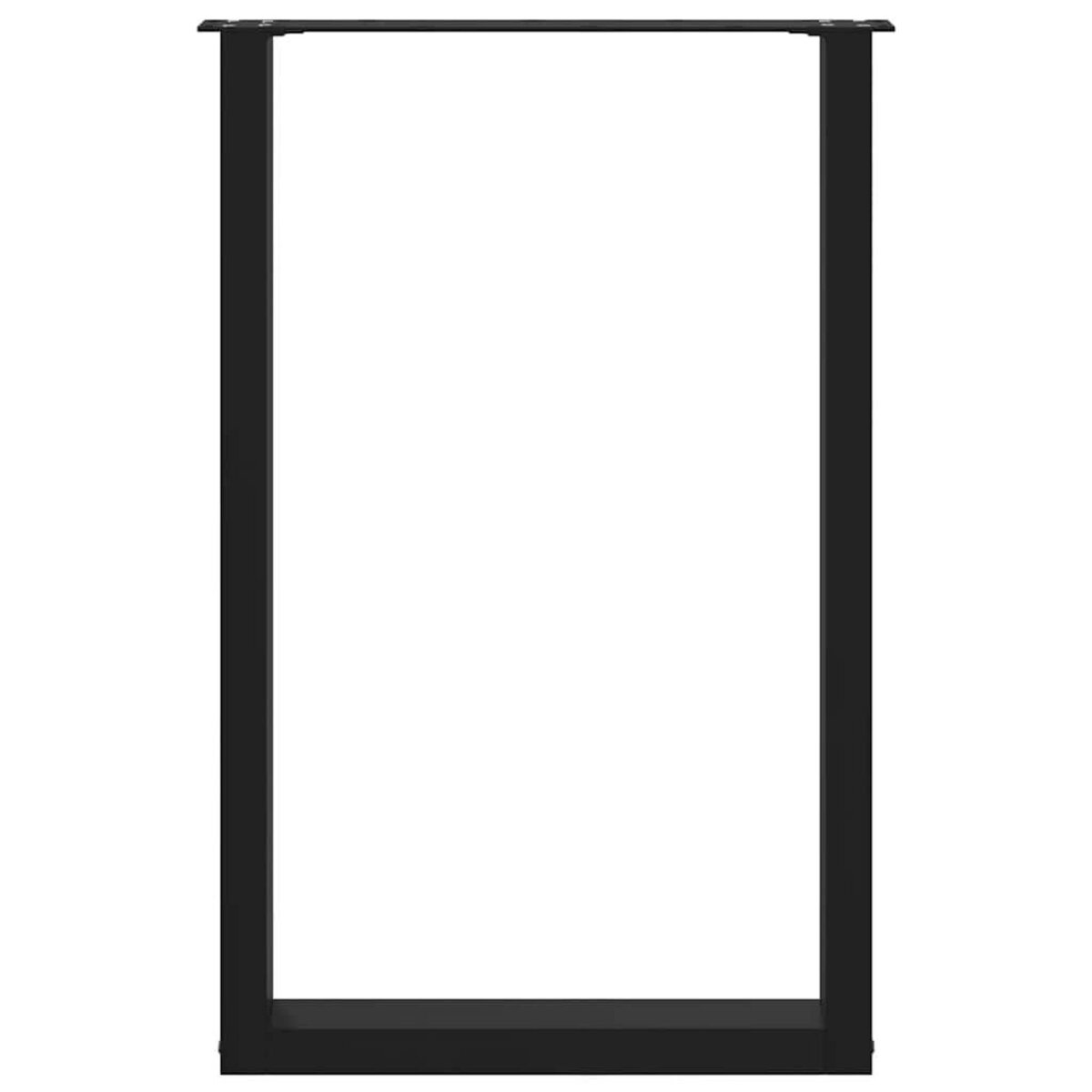 VIDAXL Pieds de table basse forme de U 2 pcs noir 60x(90-91) cm acier