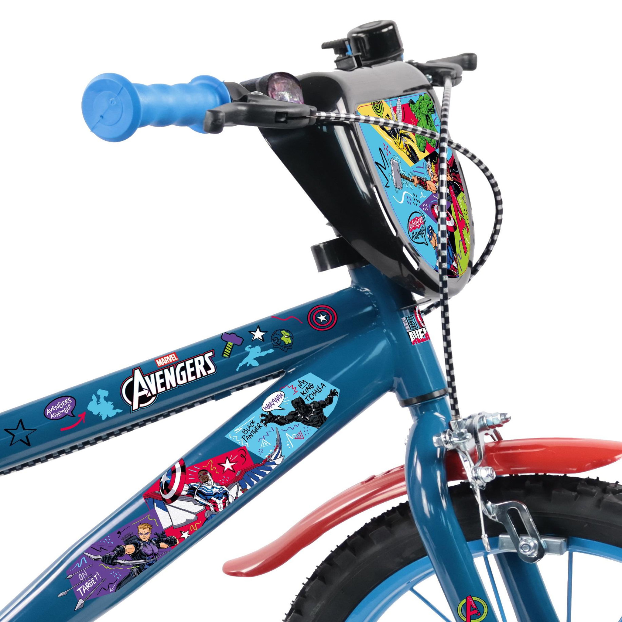 Voir la diapositive 3 : Avengers Vélo enfant 16'' AVENGERS de Marvel (100 cm à 125 cm) avec 2 freins, plaque avant décorative, stabilisateurs et bidon arrière.
