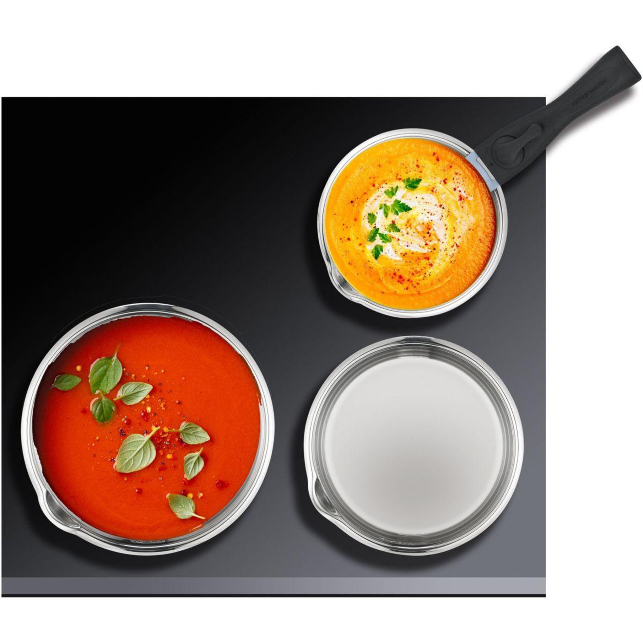 Voir la diapositive 3 : ELECTROLUX Batterie de cuisine de 3 casseroles 16-18-20 cm + poignée