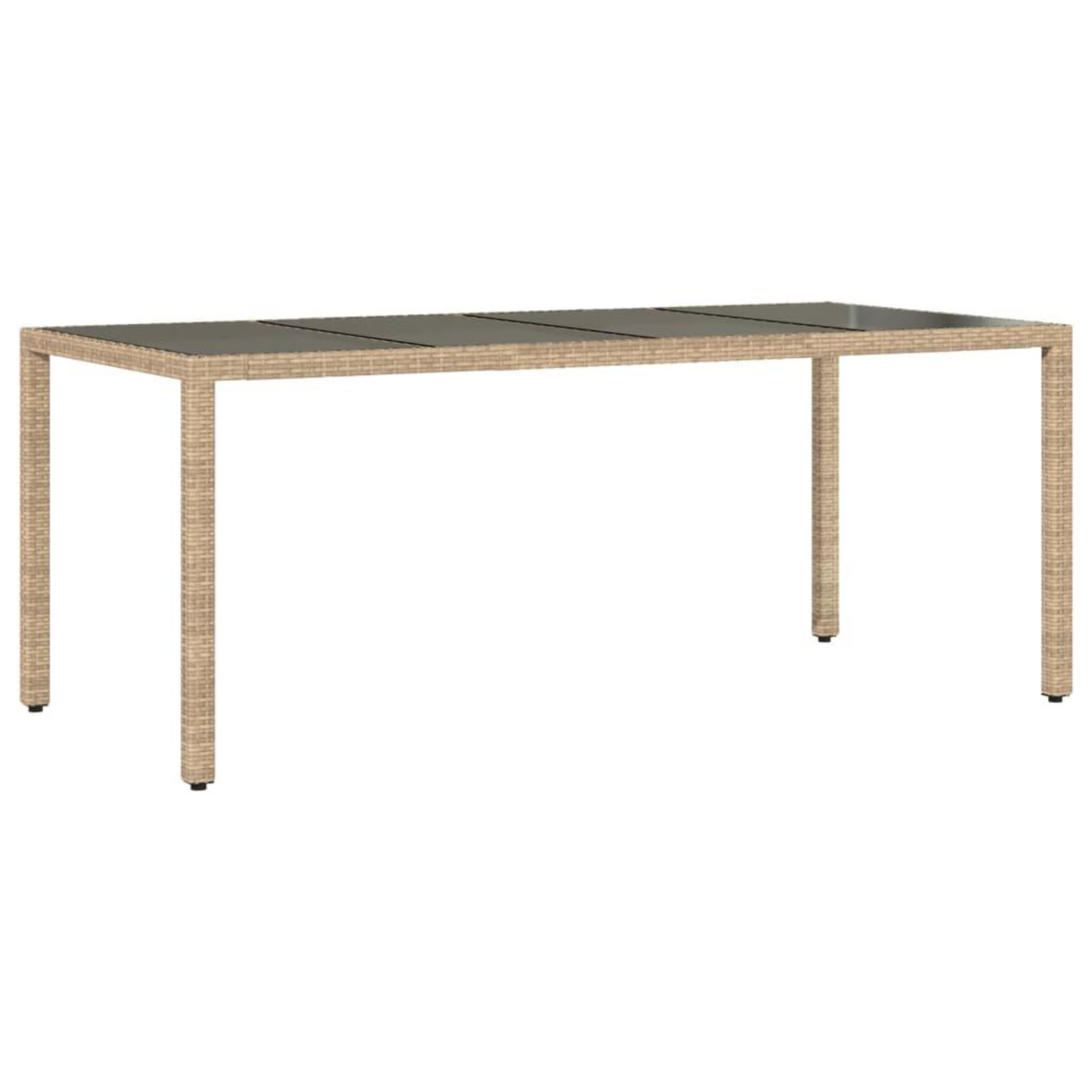 Voir la diapositive 4 : VIDAXL Ensemble a manger de jardin et coussins 7 pcs beige rotin verre